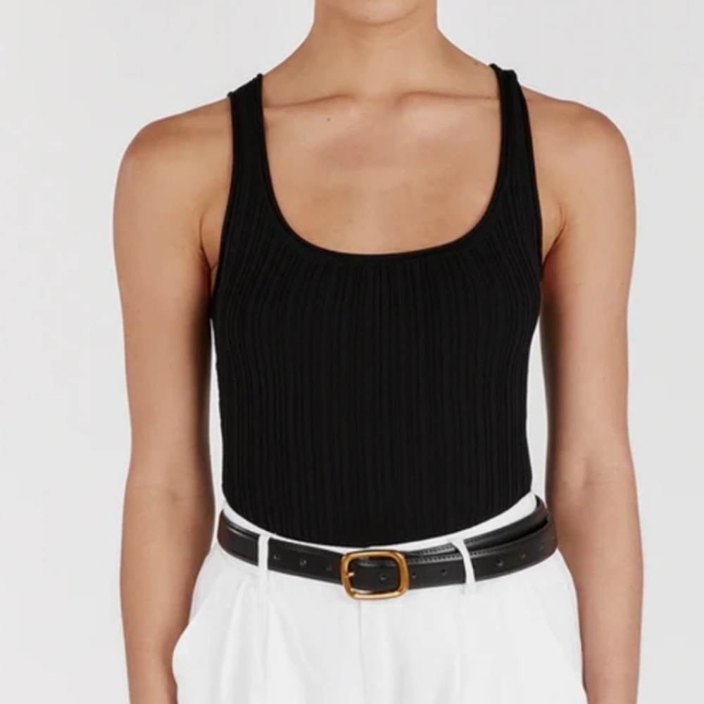 Dissh Bella Knit Top Black Ribbed0 New With Tags Size Medium